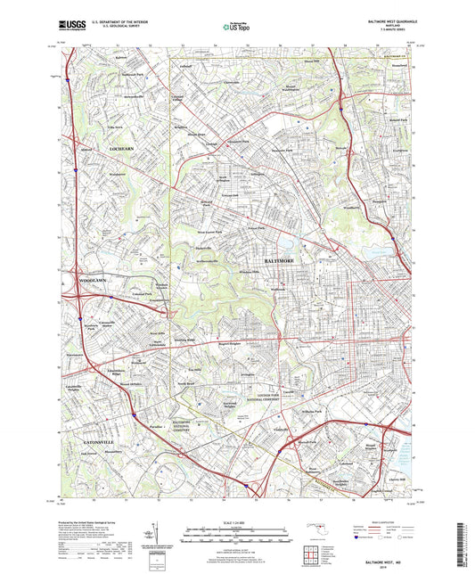 Baltimore West Maryland US Topo Map Image