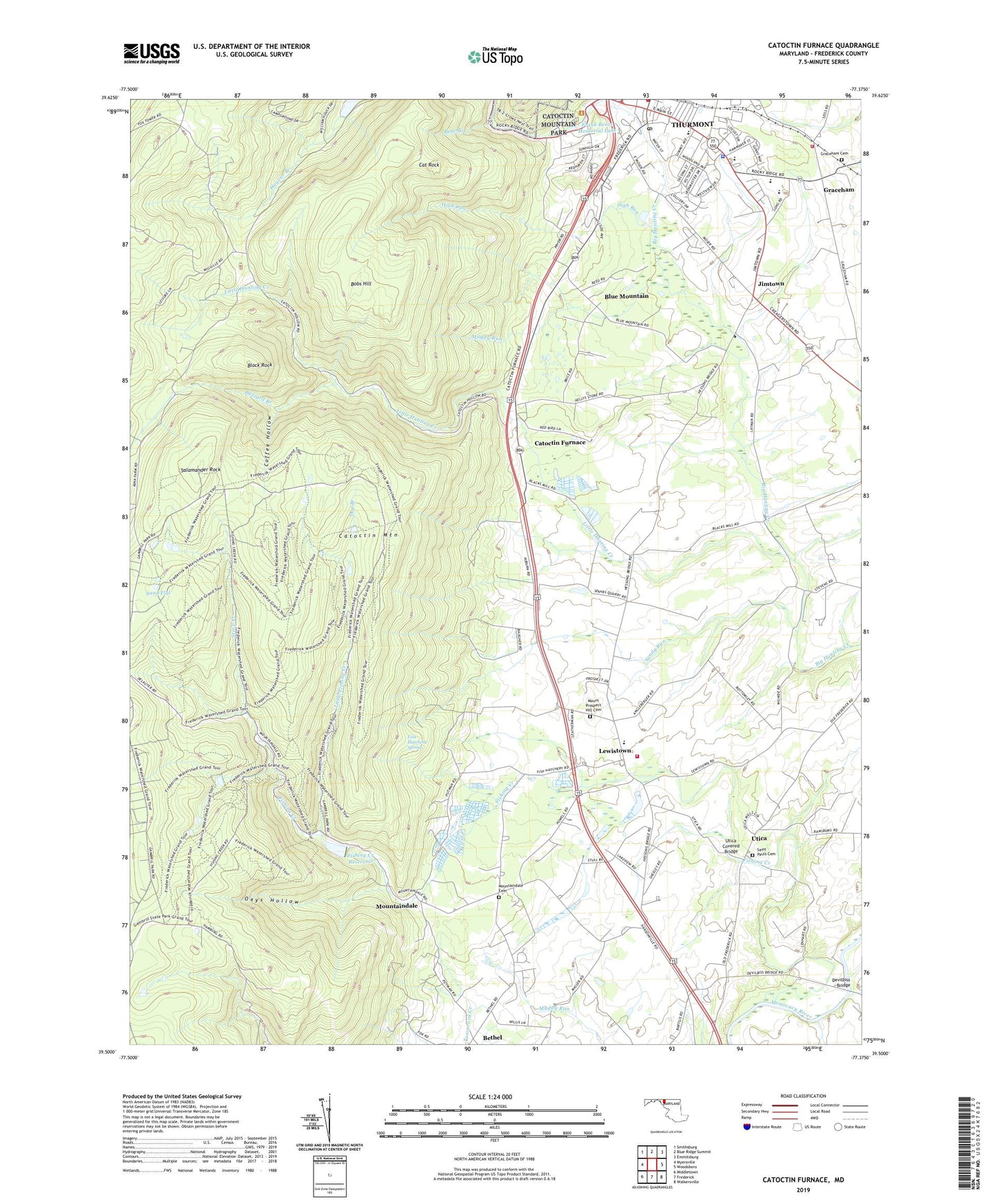Catoctin Furnace Maryland US Topo Map Image