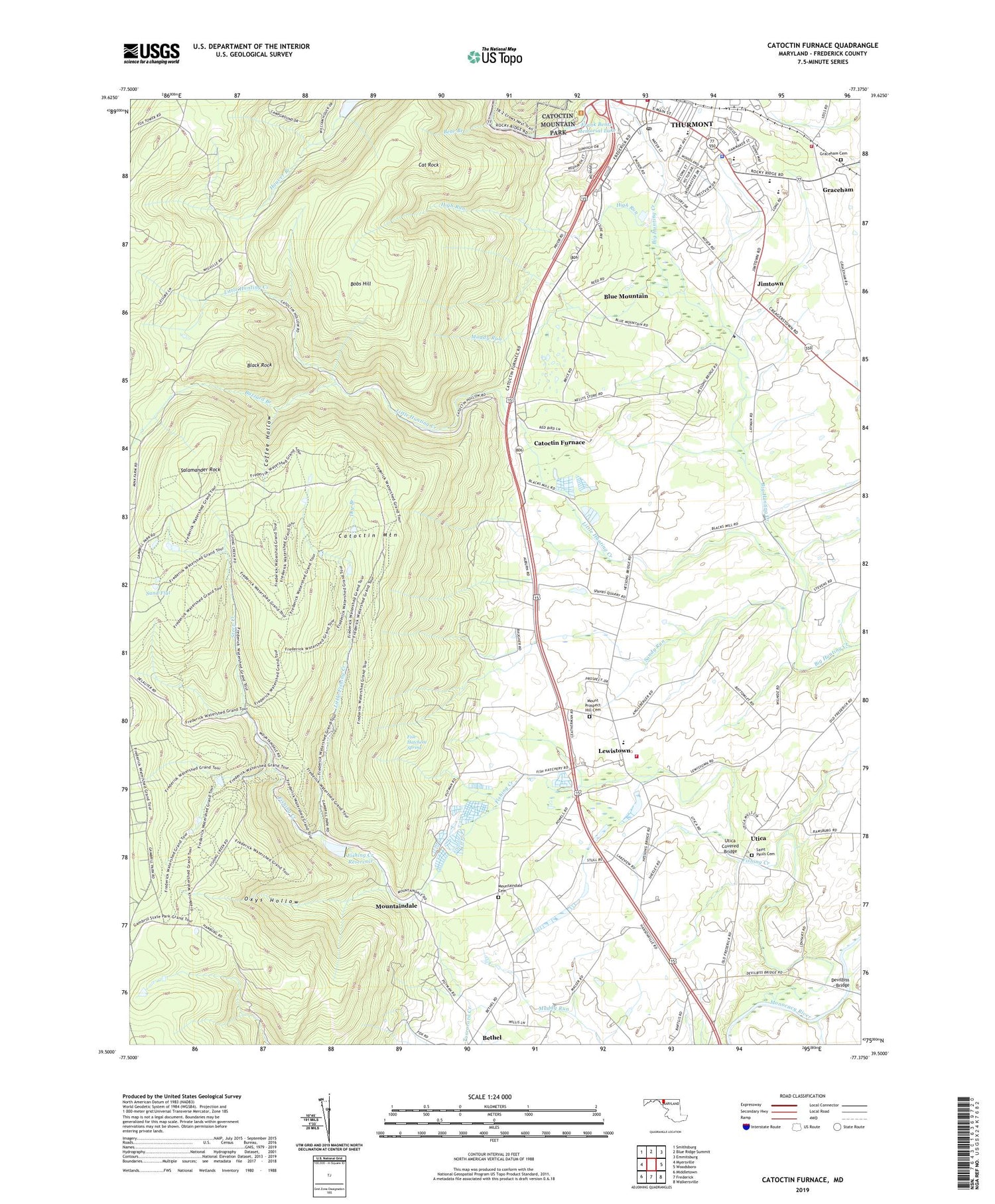 Catoctin Furnace Maryland US Topo Map Image