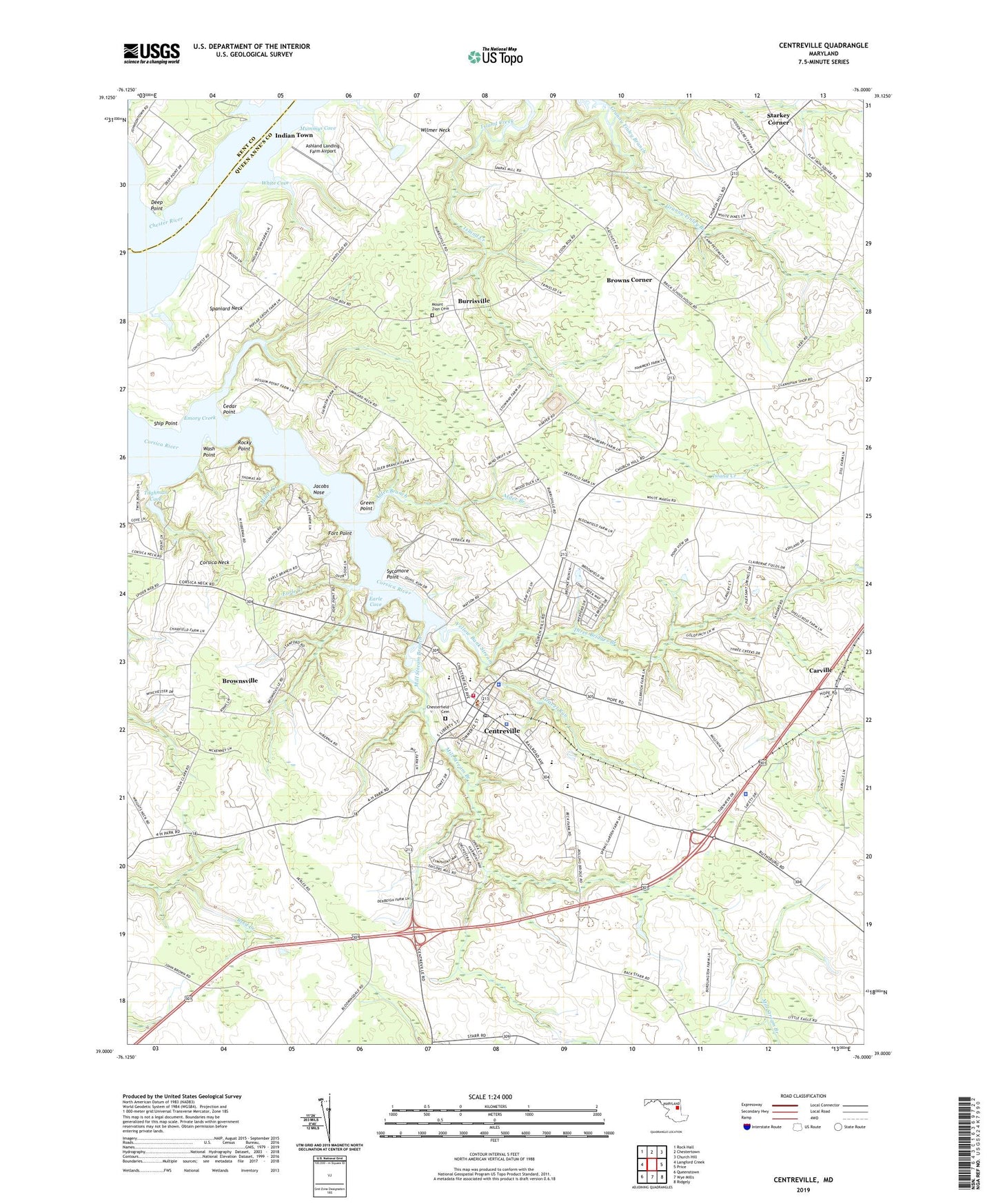 Centreville Maryland US Topo Map Image