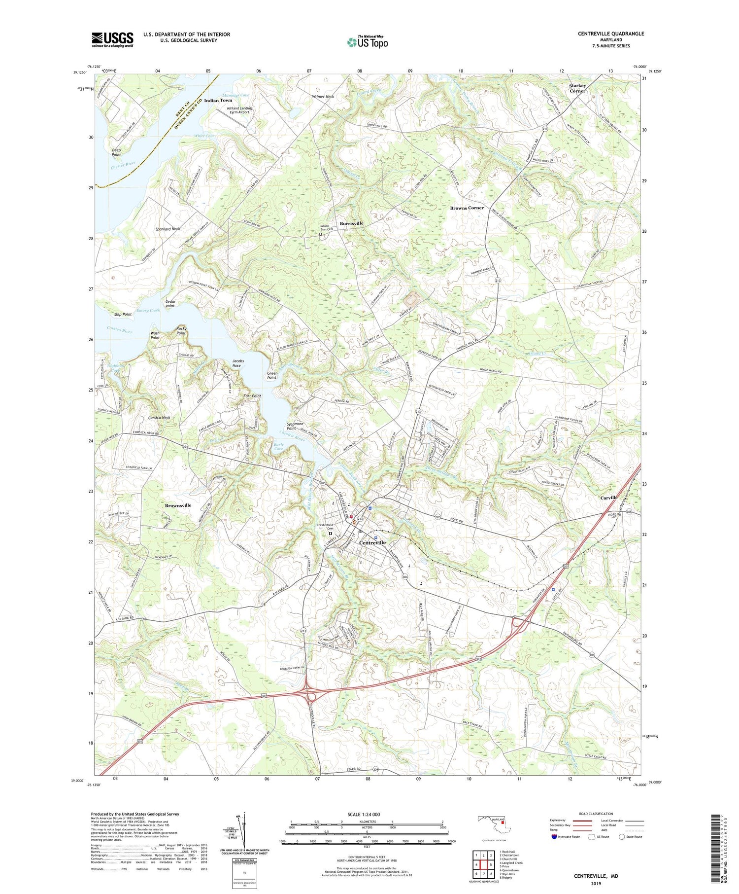Centreville Maryland US Topo Map Image