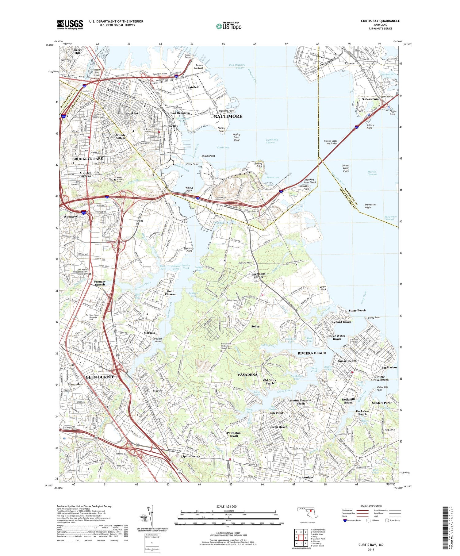 Curtis Bay Maryland US Topo Map Image
