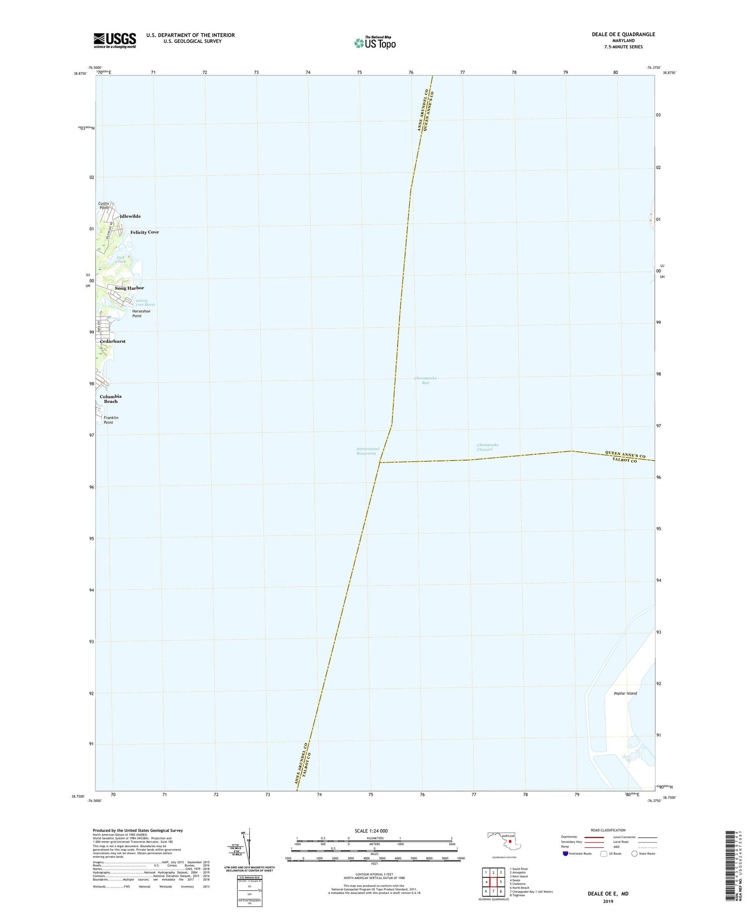 Deale OE E Maryland US Topo Map Image