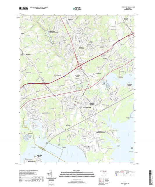 Edgewood Maryland US Topo Map Image
