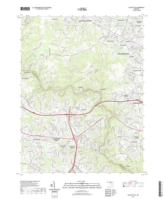 Ellicott City Maryland US Topo Map Image