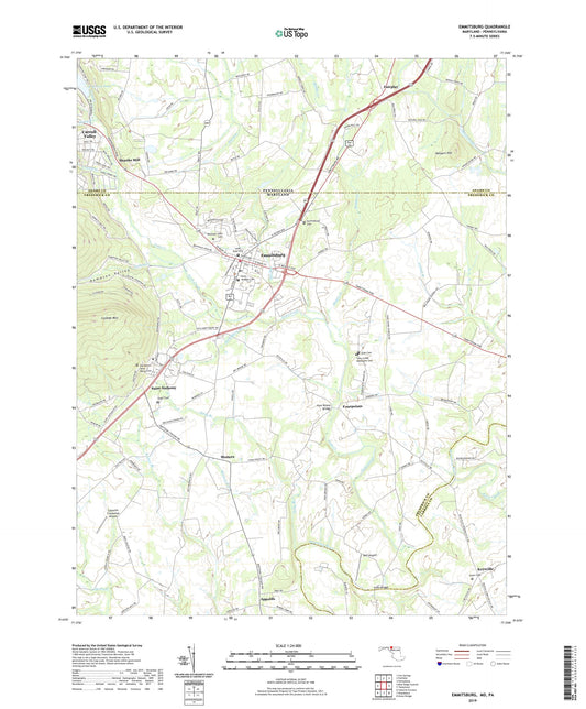 Emmitsburg Maryland US Topo Map Image