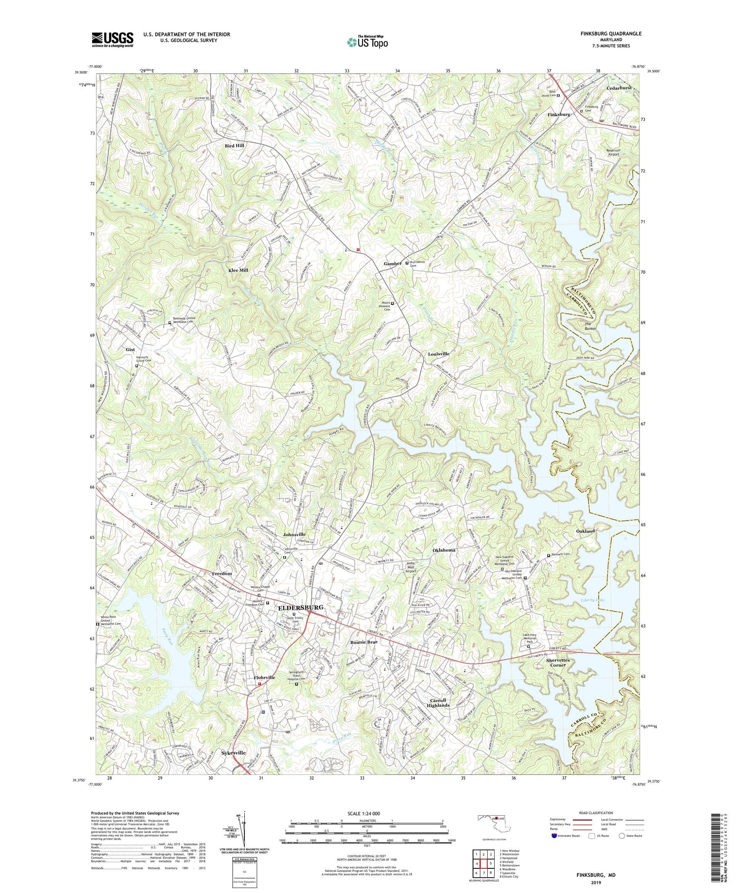 Finksburg Maryland US Topo Map Image
