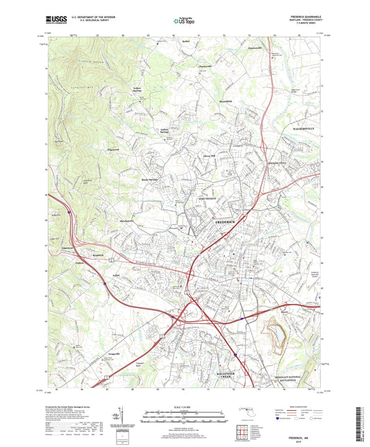 Frederick Maryland US Topo Map Image