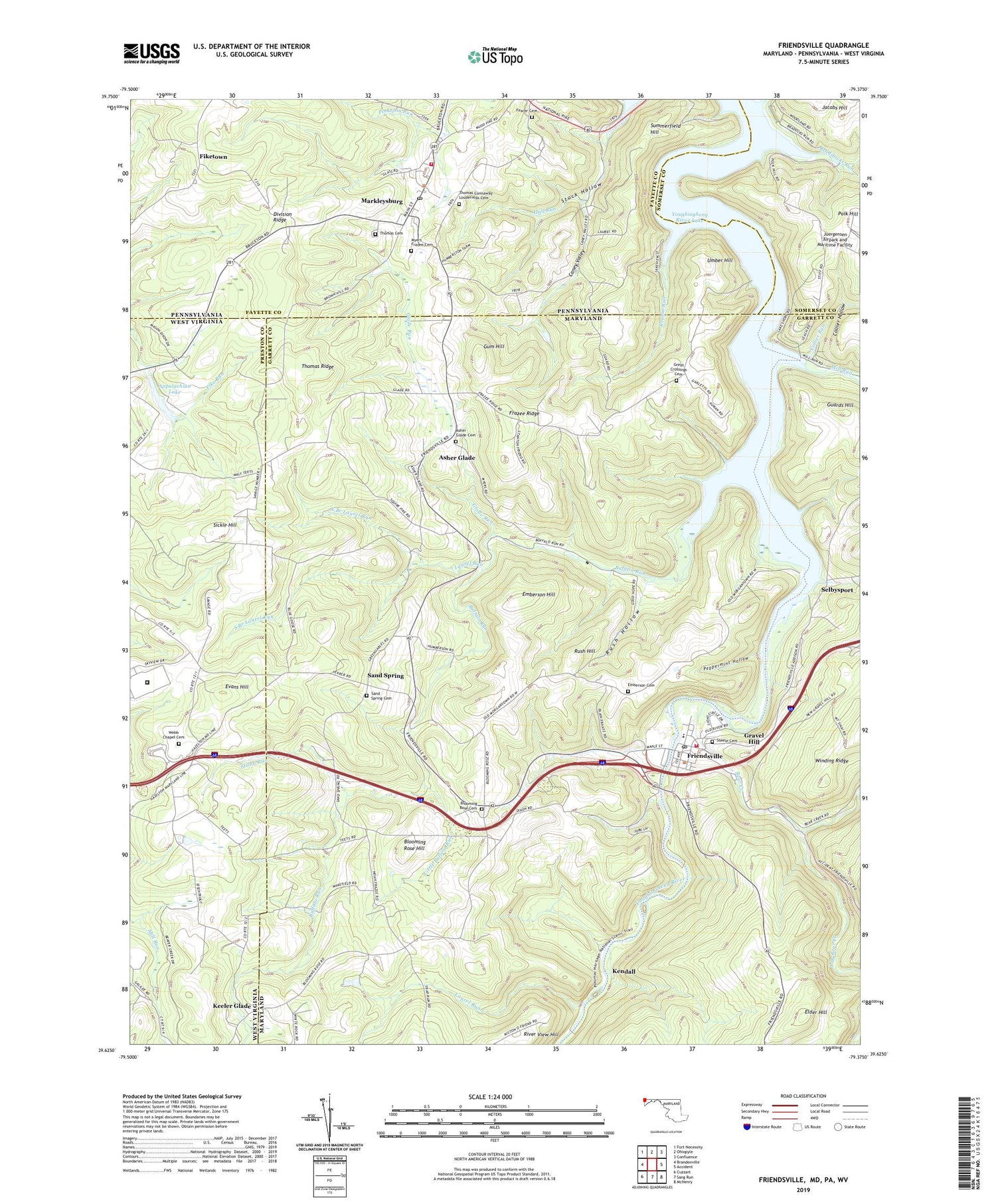 Friendsville Maryland US Topo Map Image