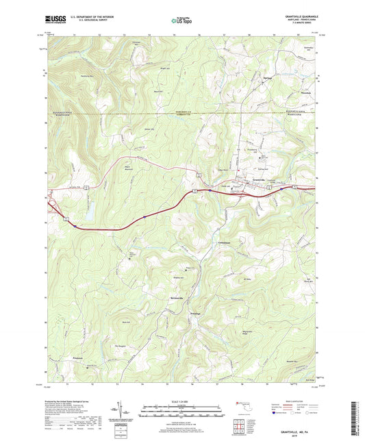 Grantsville Maryland US Topo Map Image