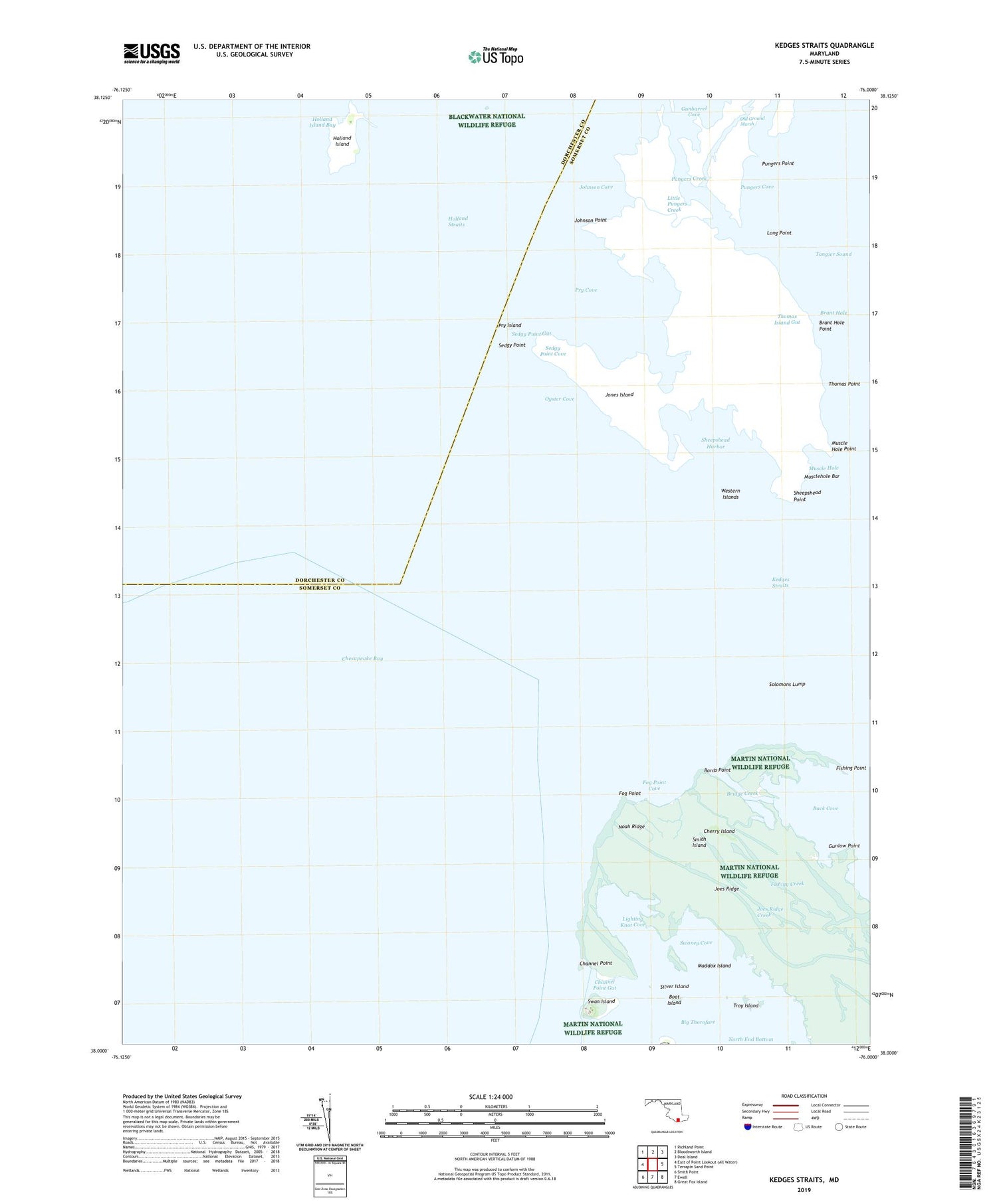 Kedges Straits Maryland US Topo Map Image