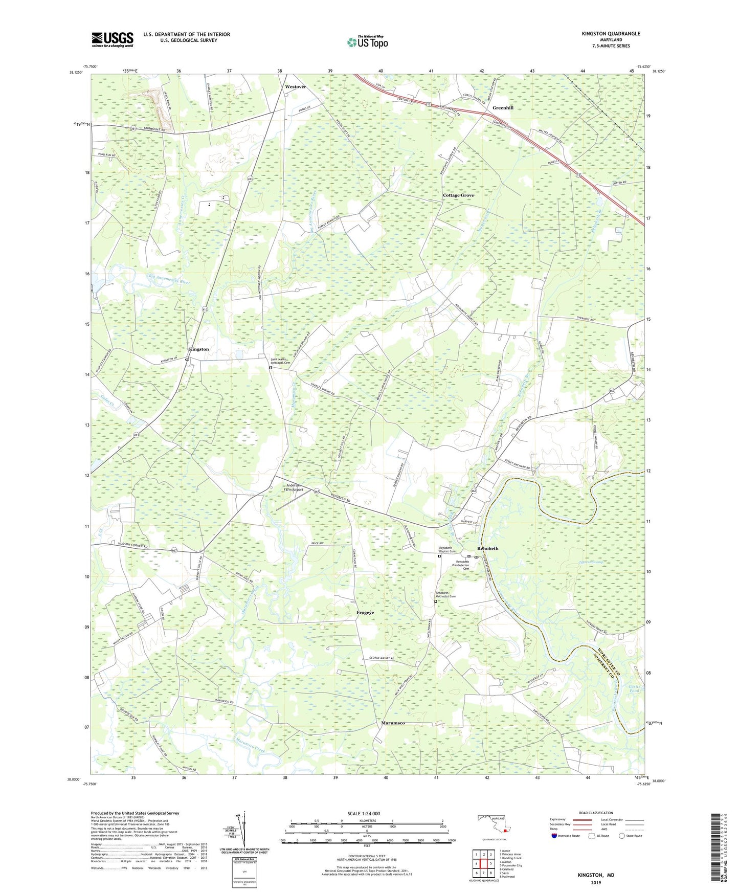 Kingston Maryland US Topo Map Image