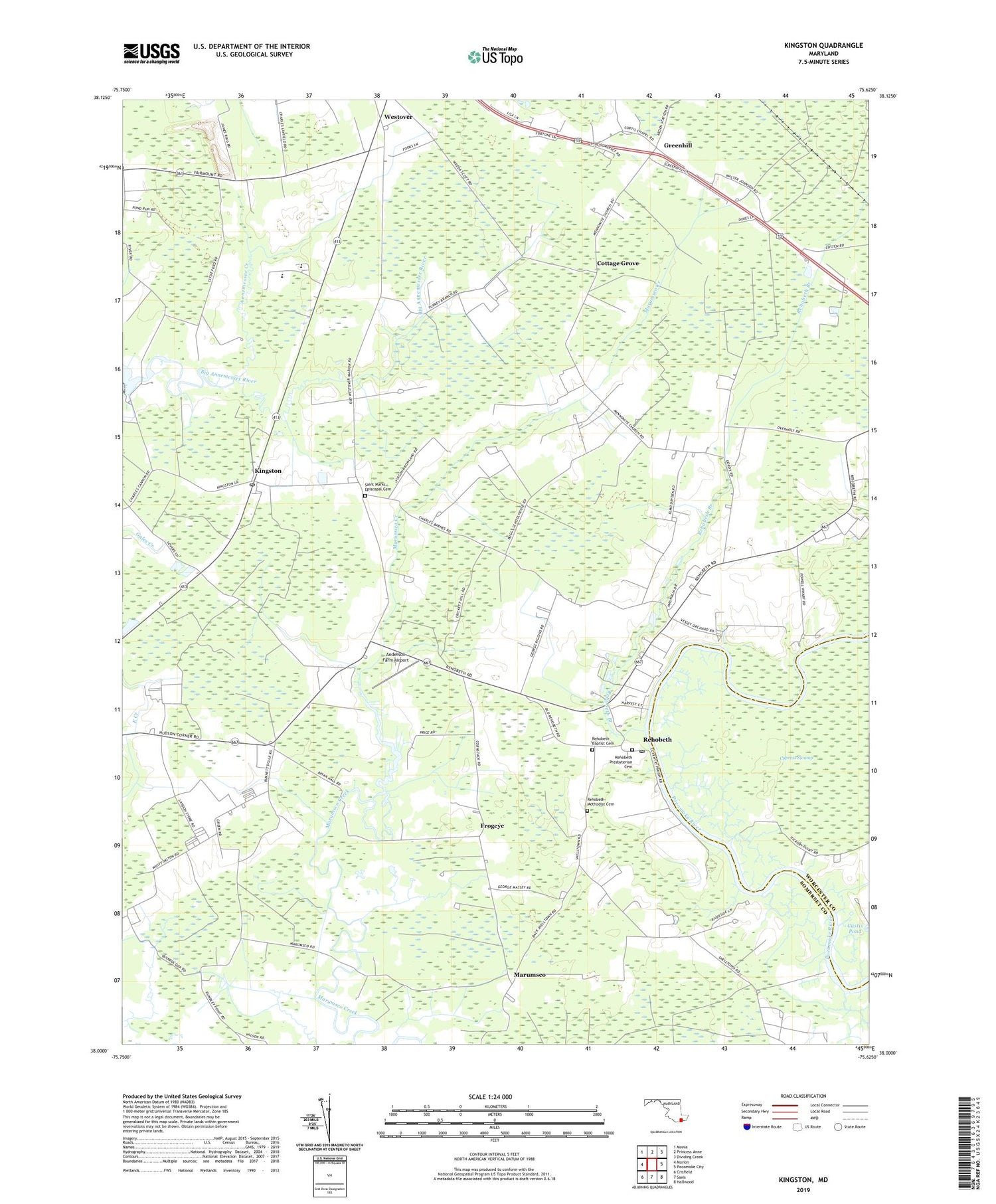 Kingston Maryland US Topo Map Image