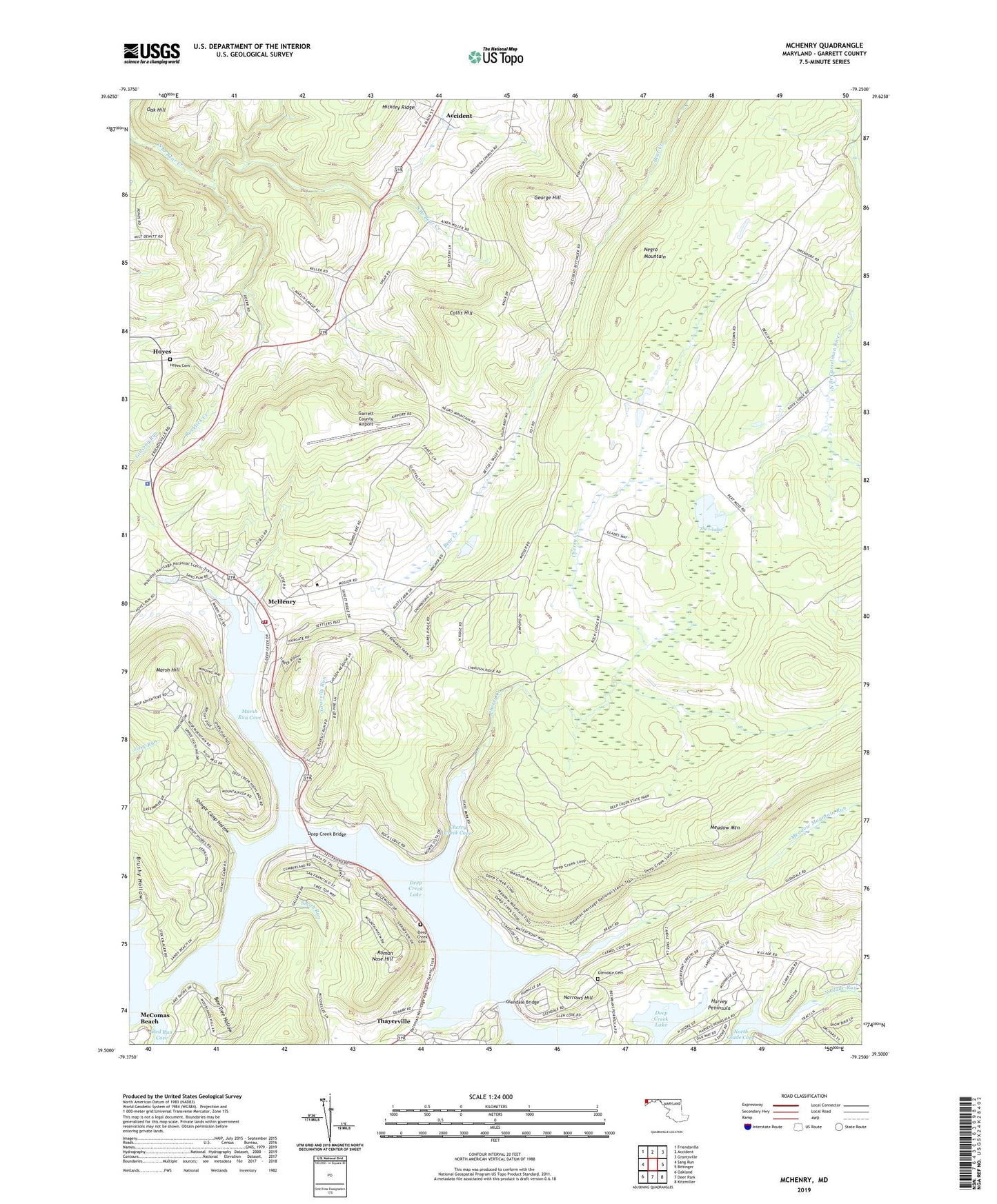 McHenry Maryland US Topo Map Image