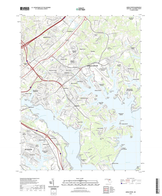 Middle River Maryland US Topo Map Image