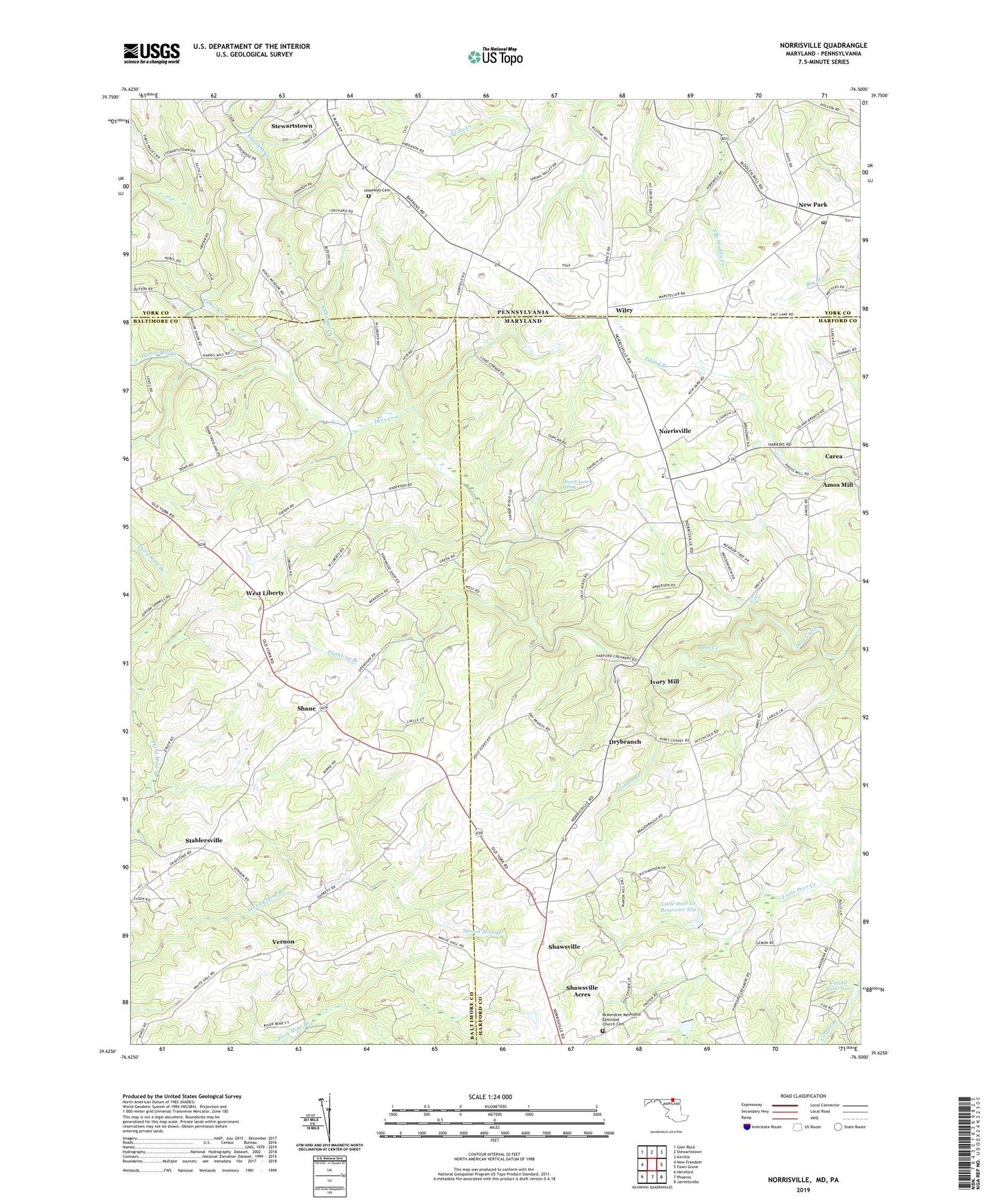 Norrisville Maryland US Topo Map Image