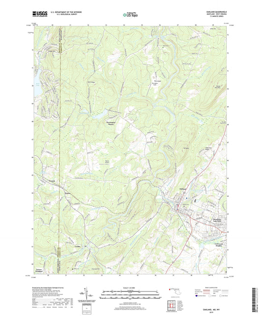 Oakland Maryland US Topo Map Image