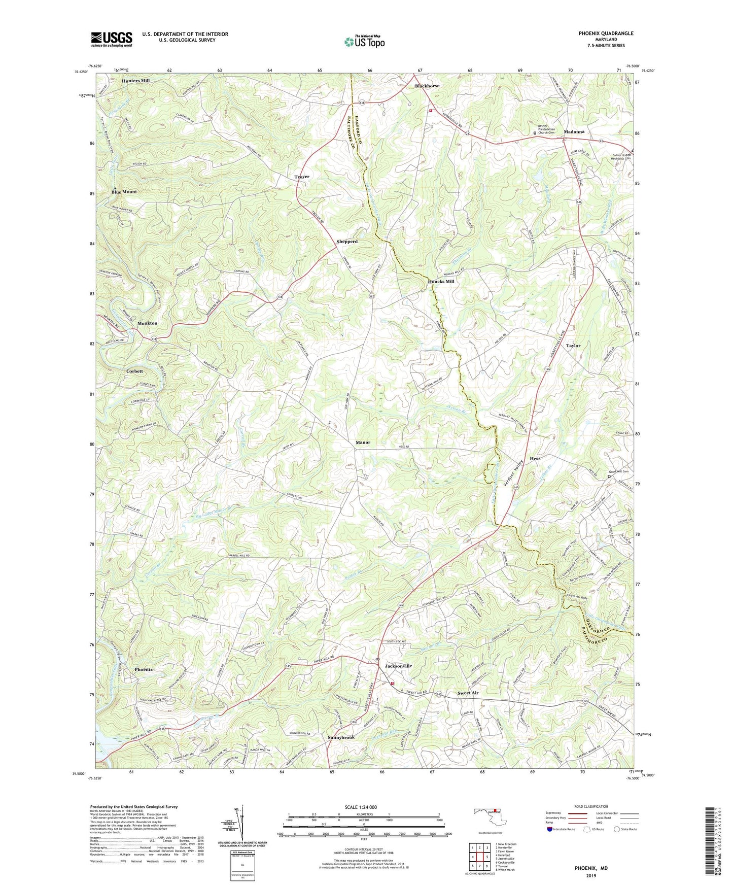 Phoenix Maryland US Topo Map Image