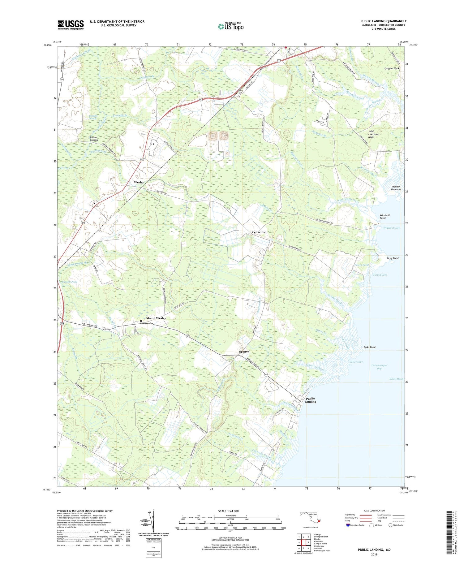 Public Landing Maryland US Topo Map Image