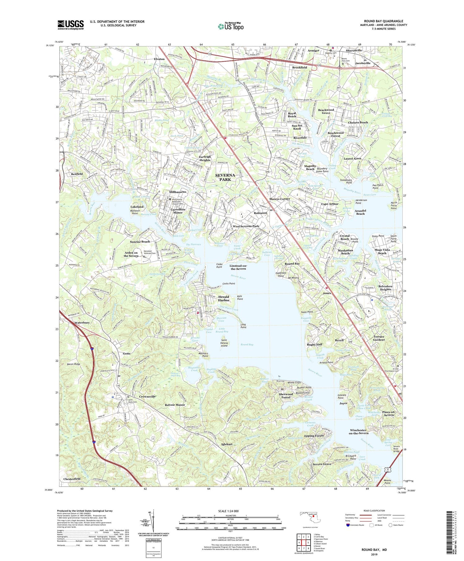 Round Bay Maryland US Topo Map Image