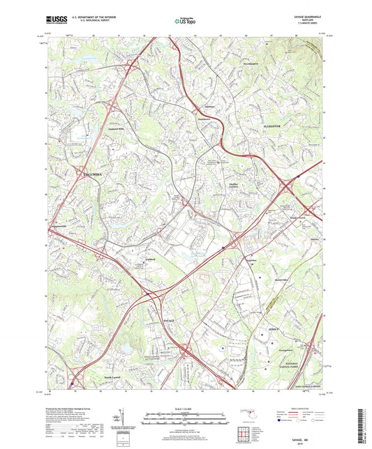 Savage Maryland US Topo Map Image