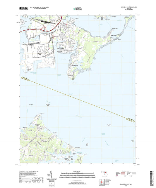 Sparrows Point Maryland US Topo Map Image