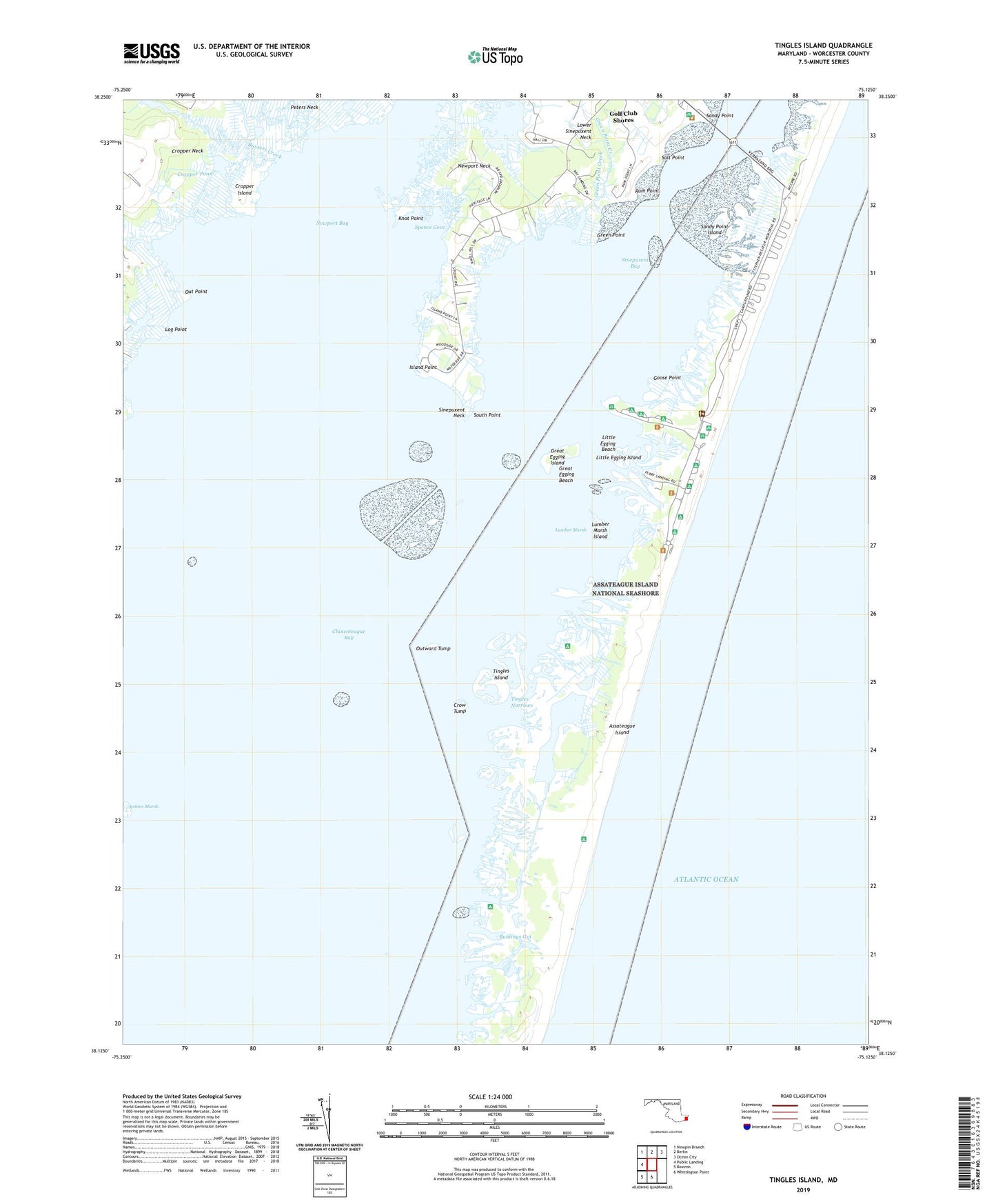 Tingles Island Maryland US Topo Map Image