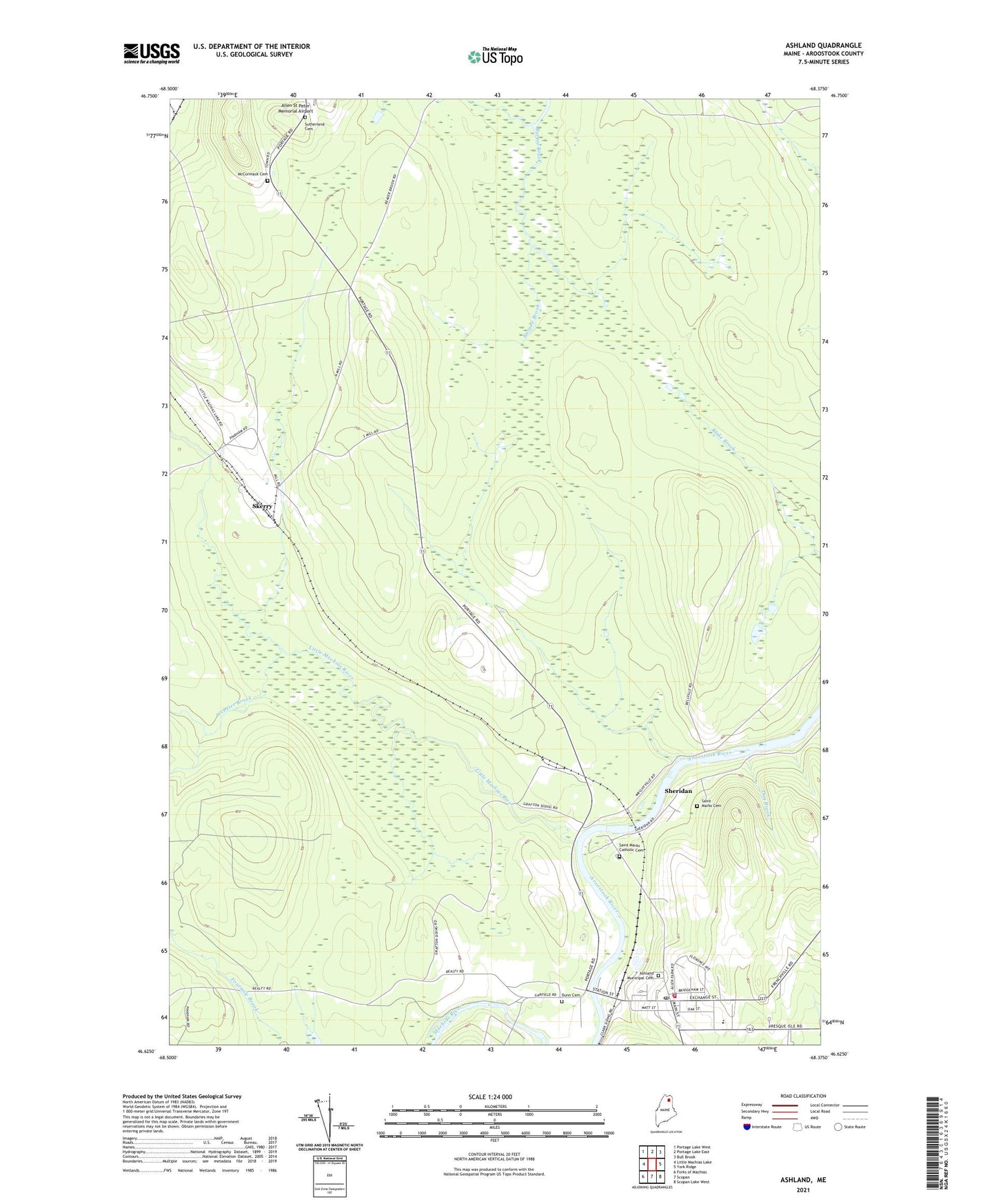 Ashland Maine US Topo Map Image