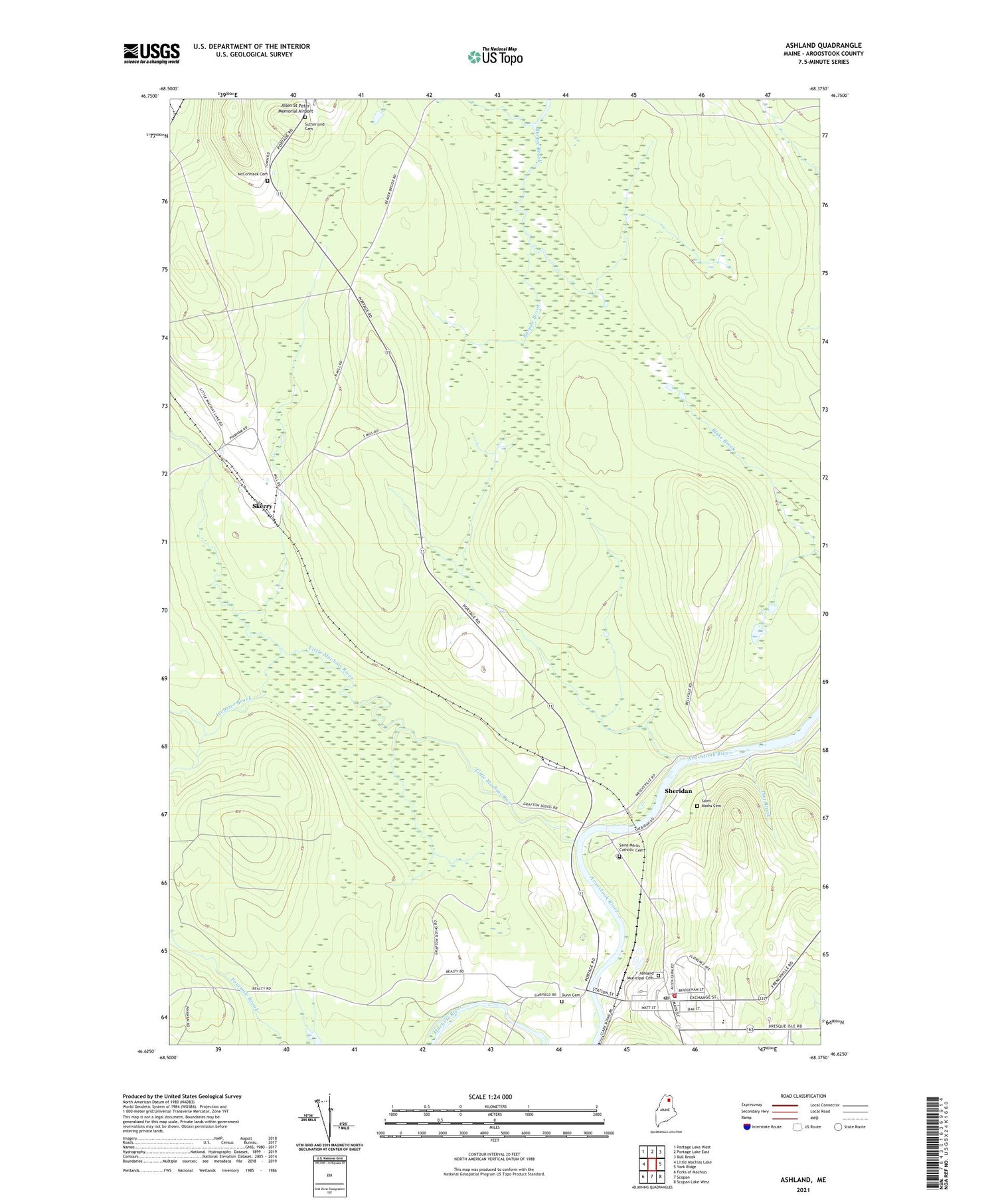 Ashland Maine US Topo Map Image