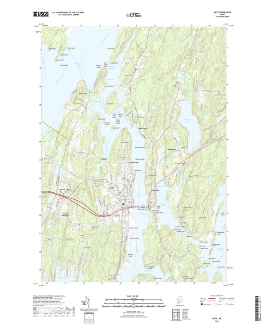 Bath Maine US Topo Map Image