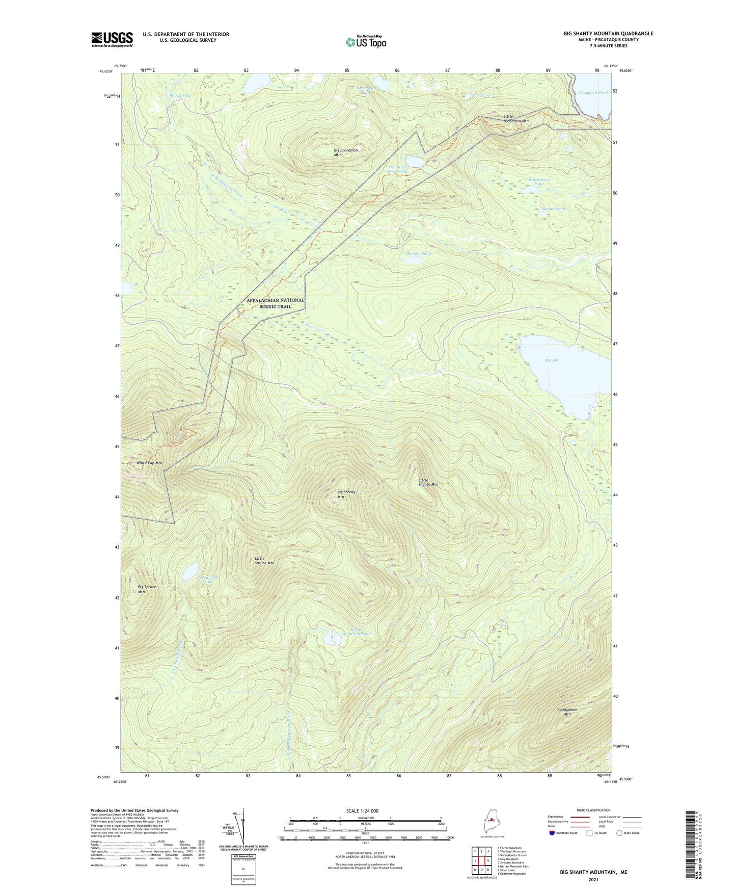Big Shanty Mountain Maine US Topo Map Image