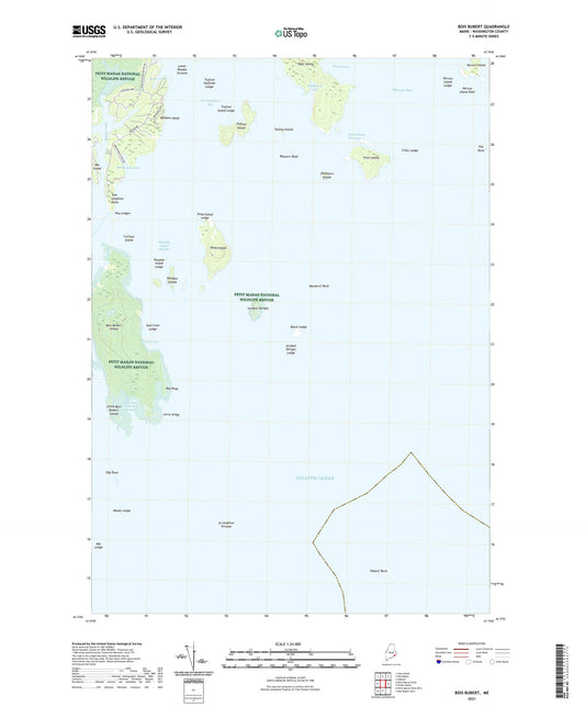 Bois Bubert Maine US Topo Map Image