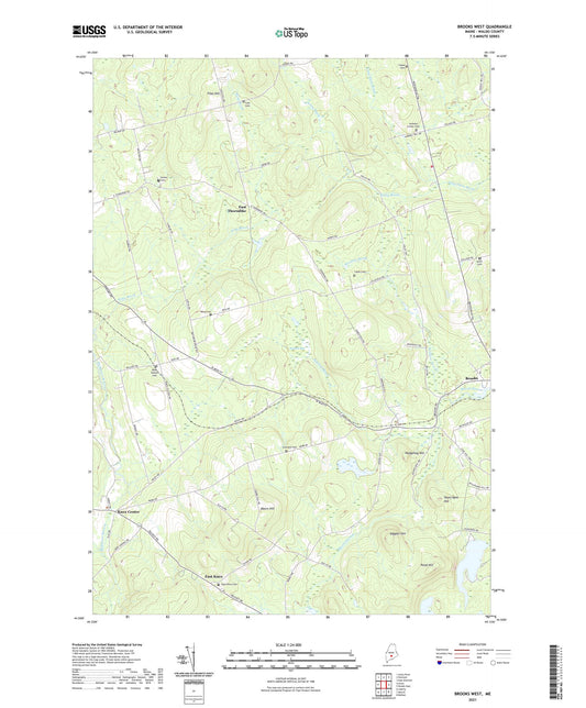 Brooks West Maine US Topo Map Image