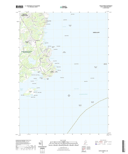 Cape Elizabeth Maine US Topo Map Image