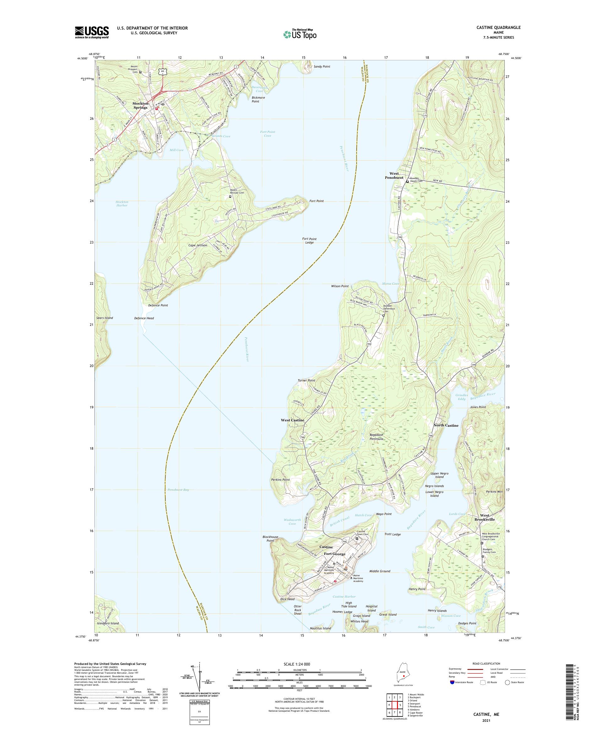 Castine Maine US Topo Map – MyTopo Map Store