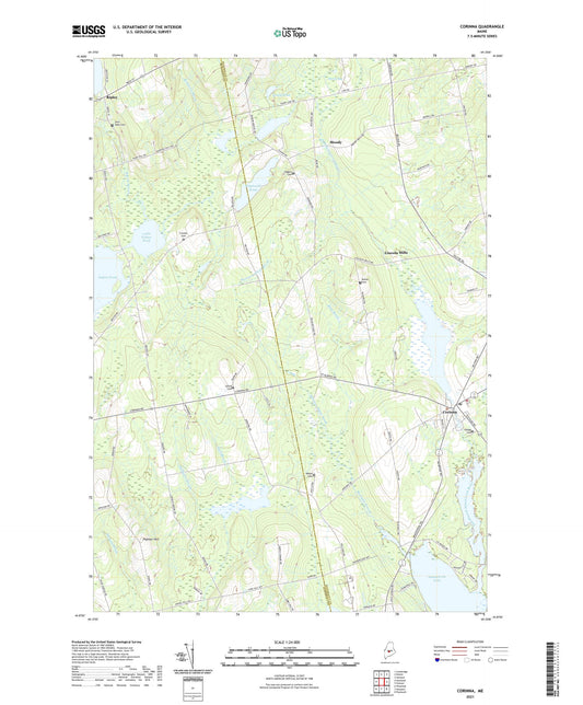Corinna Maine US Topo Map Image