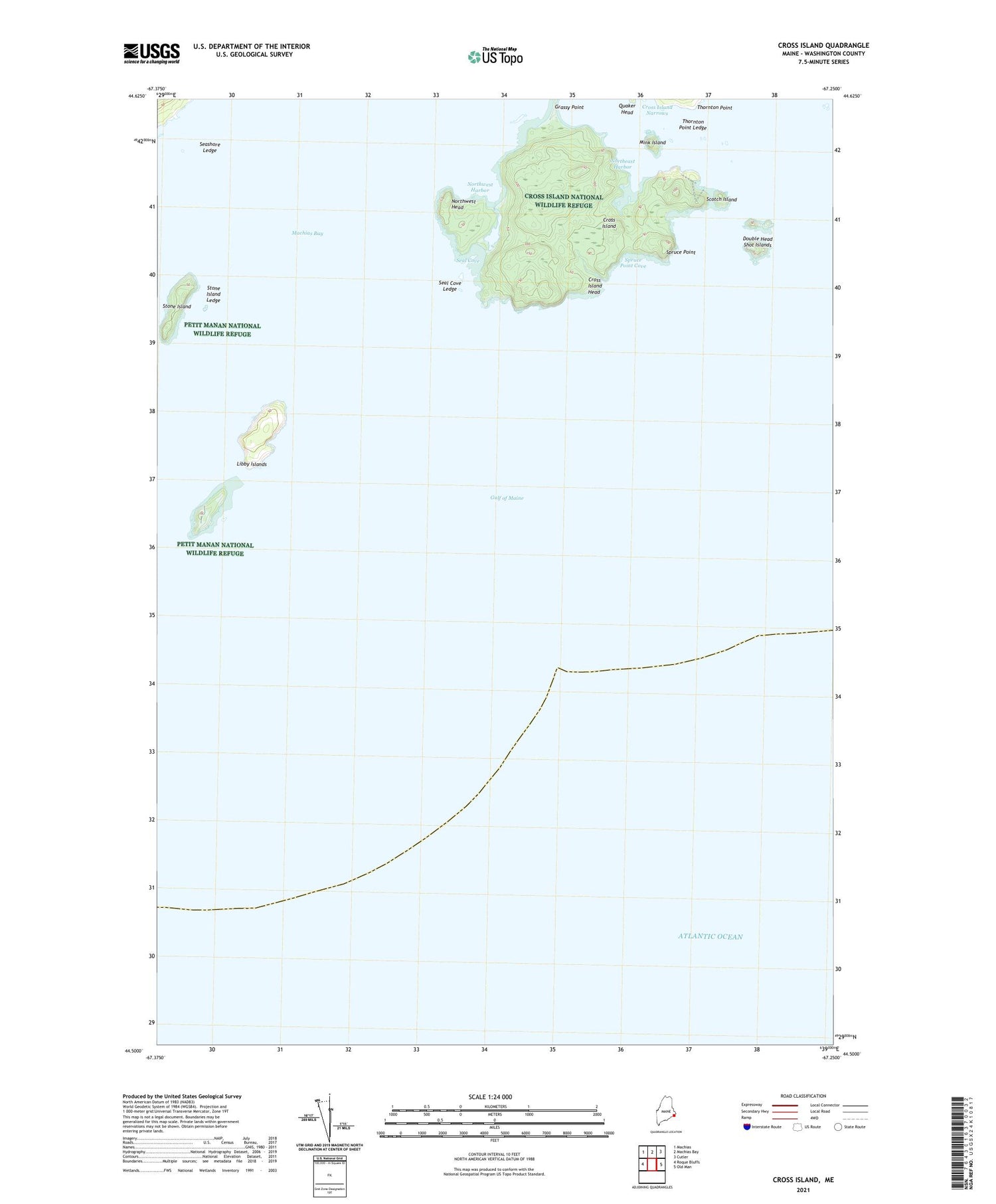 Cross Island Maine US Topo Map Image