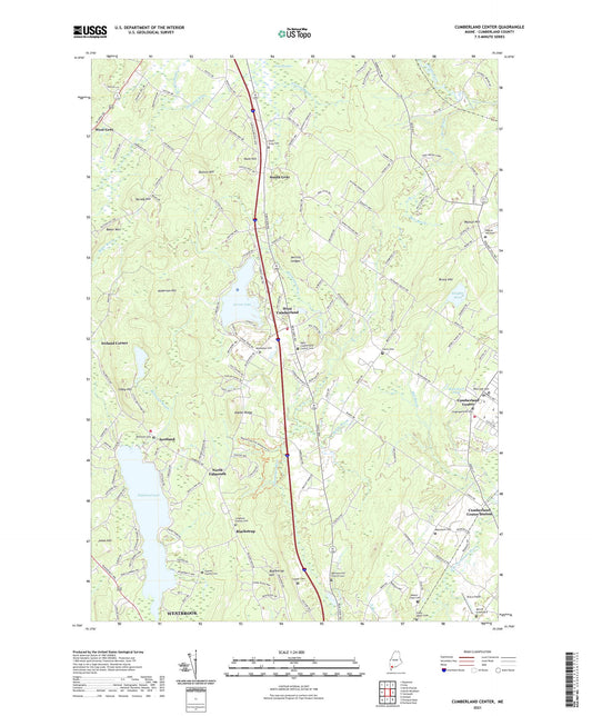 Cumberland Center Maine US Topo Map Image