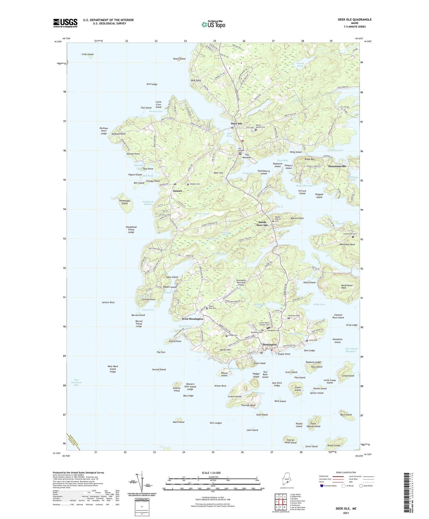 Deer Isle Maine US Topo Map Image