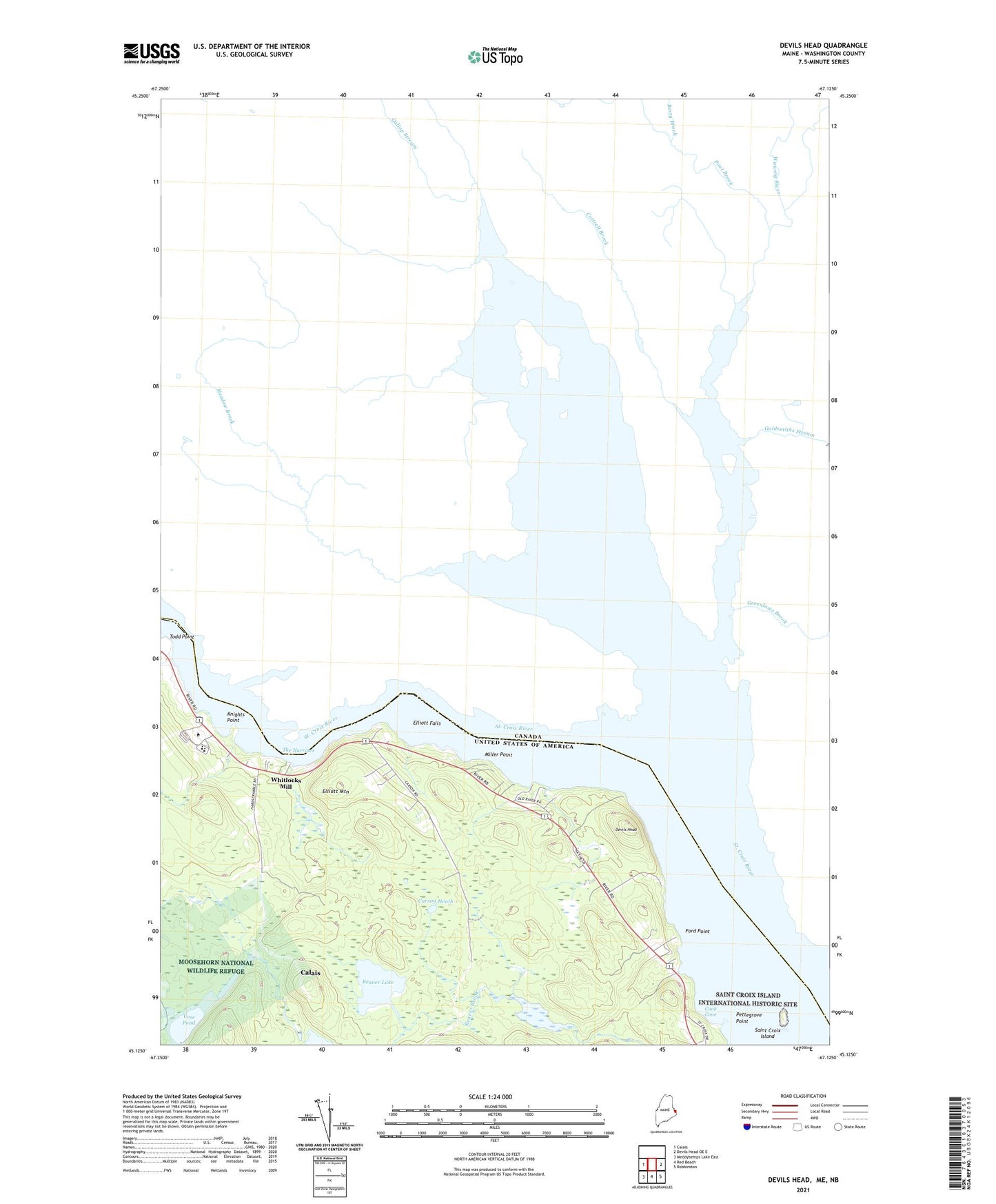 Devils Head Maine US Topo Map Image