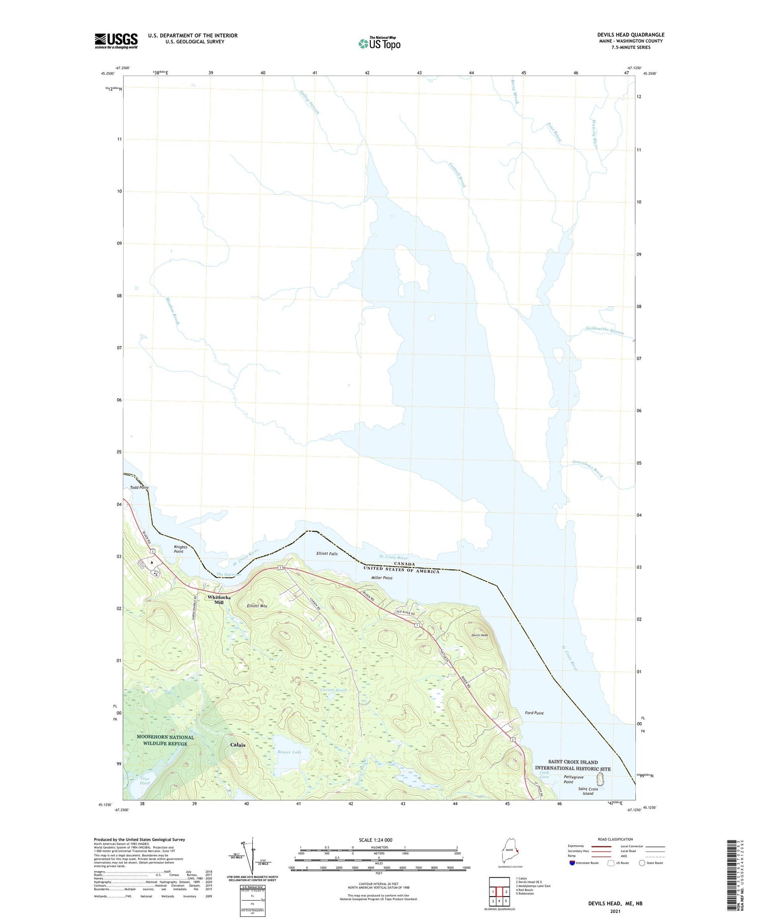 Devils Head Maine US Topo Map Image