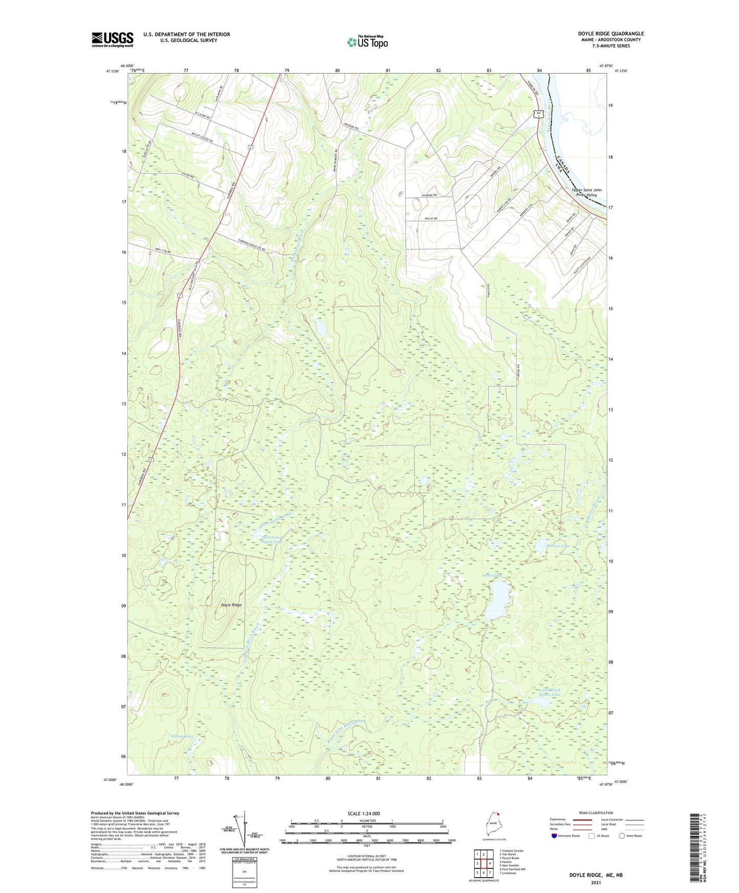 Doyle Ridge Maine US Topo Map Image