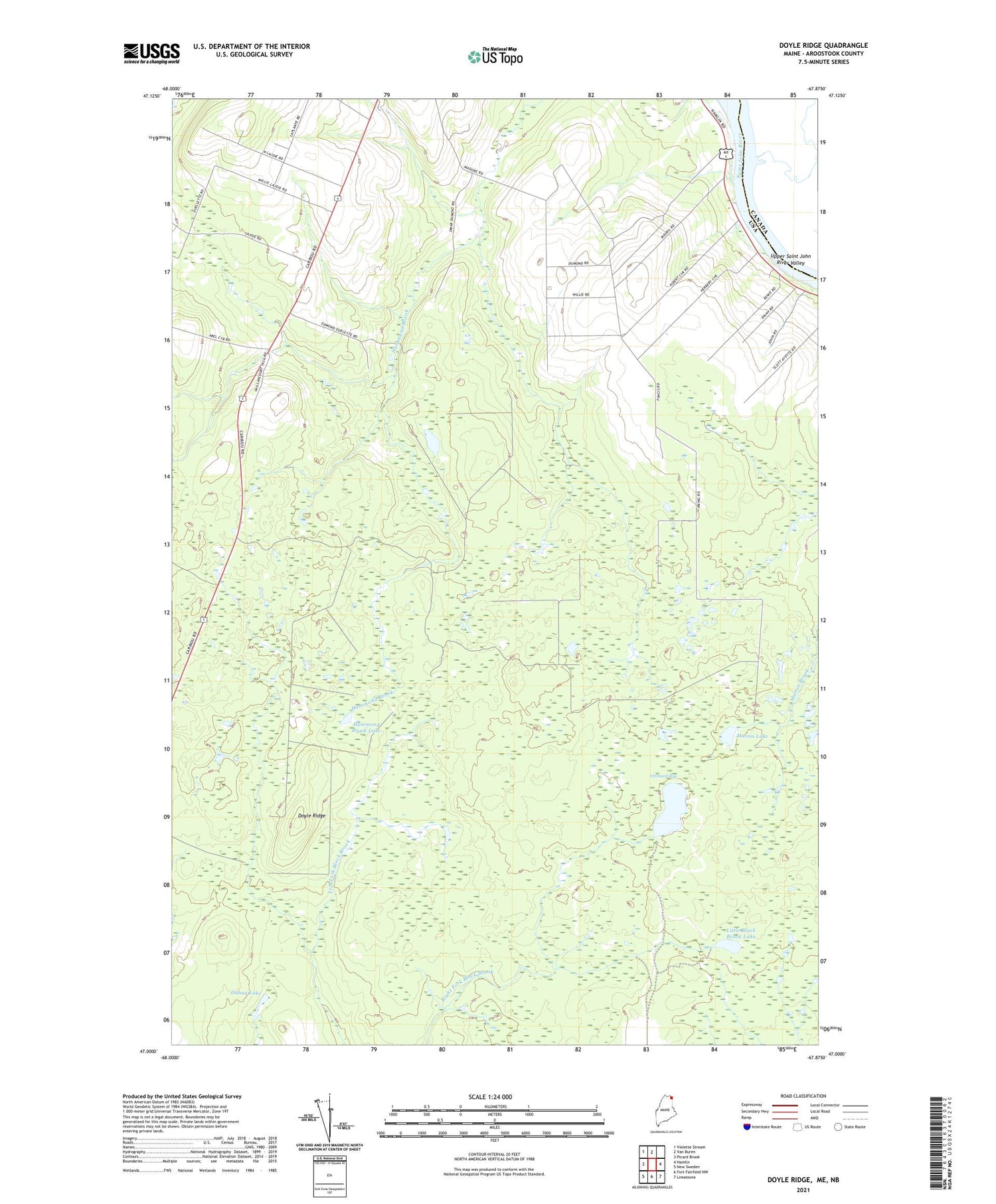 Doyle Ridge Maine US Topo Map Image