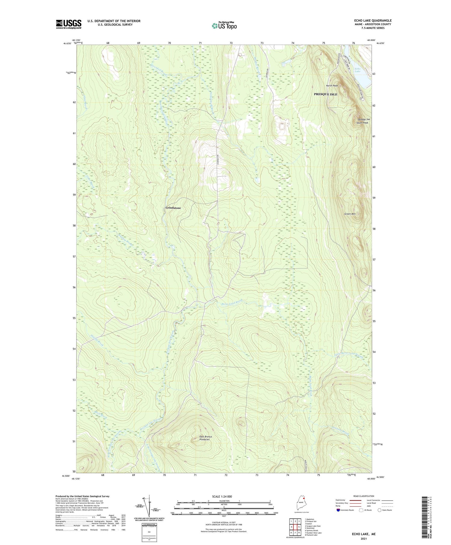 Echo Lake Maine US Topo Map Image