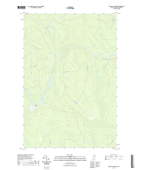 Forks of Machias Maine US Topo Map Image