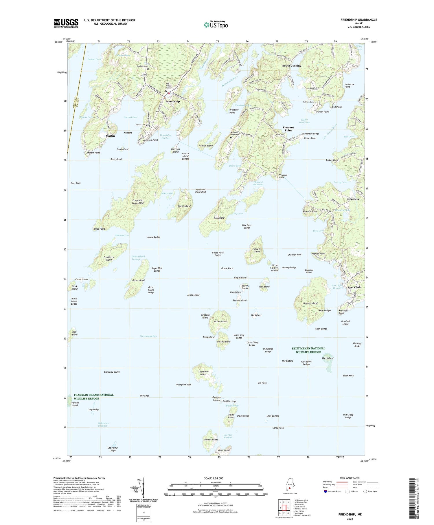 Friendship Maine US Topo Map Image