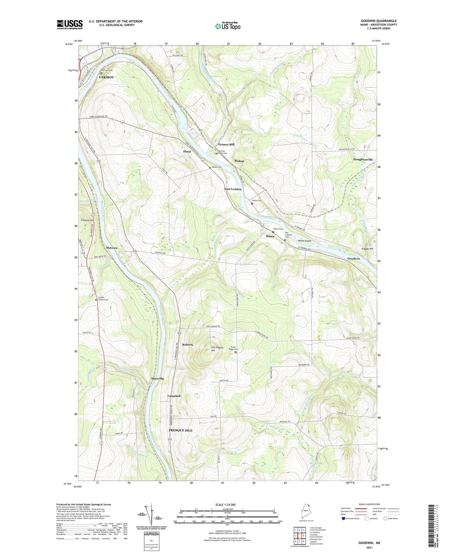 Goodwin Maine US Topo Map Image