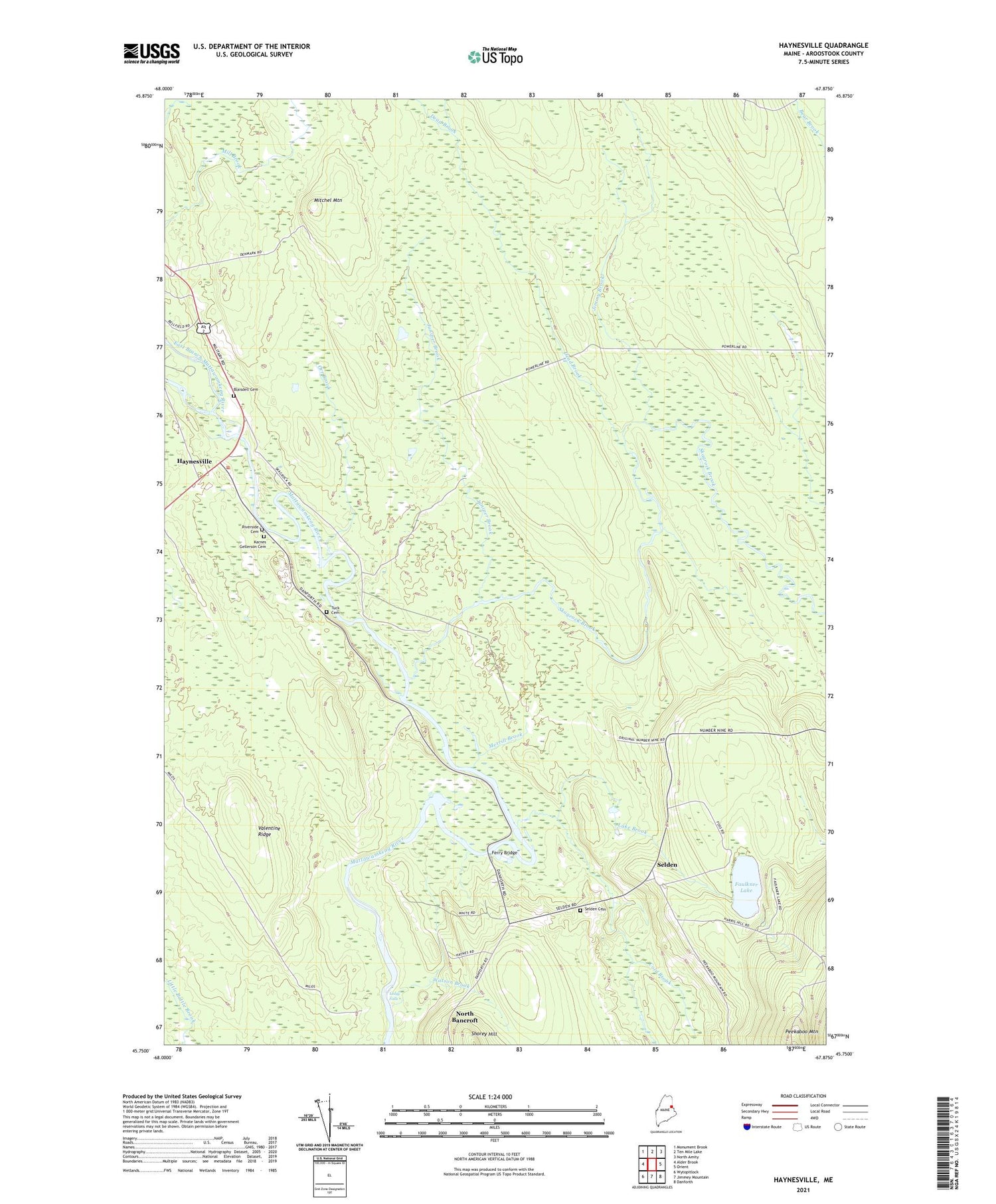Haynesville Maine US Topo Map Image