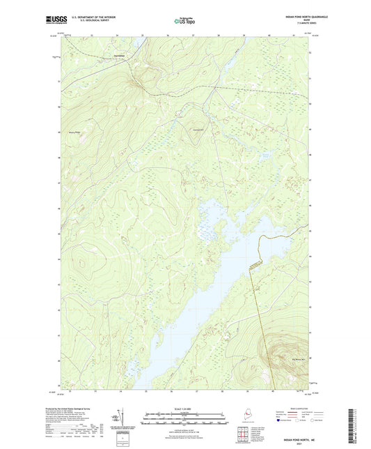 Indian Pond North Maine US Topo Map Image
