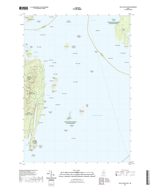 Isle Au Haut East Maine US Topo Map Image